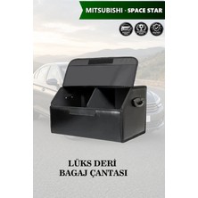 Automod Mitsubishi Space Star Uyumlu Battal Boy Deri Lüks Kapaklı Siyah Çanta Premium