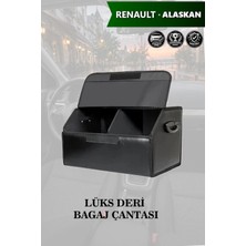 Automod Renault Alaskan Uyumlu Deri Lüks Kapaklı Battal Boy Siyah Çanta Premium