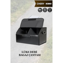 Automod Chery Kimo Uyumlu Battal Boy Lüks Deri Kapaklı Siyah Çanta Premium