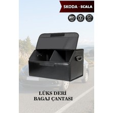 Automod Skoda Scala Uyumlu Lüks Battal Boy Deri Kapaklı Siyah Çanta Premium