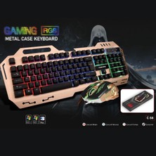 TKÇ Aydınlatmalı Metal Kasa Q Gaming Rgb Mouse Klavye Set Concord C-58