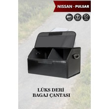 Automod Nissan Pulsar Uyumlu Battal Boy Deri Lüks Kapaklı Siyah Çanta Premium