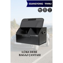 Automod Ssangyong Tivoli Uyumlu Lüks Battal Boy Deri Kapaklı Siyah Çanta Premium