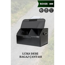 Automod Rover 600 Uyumlu Deri Kapaklı Lüks Battal Boy Siyah Çanta Premium
