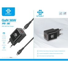 TKÇ Gan Teknoloji 36W Pd Type-C To Type-C Şarj Kablosu – ARB-016 Siyah