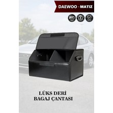 Automod Daewoo Matiz Uyumlu Battal Boy Deri Kapaklı Lüks Siyah Çanta Premium