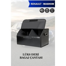 Automod Renault Magnum Uyumlu Battal Boy Deri Lüks Kapaklı Siyah Çanta Premium
