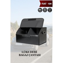 Automod Fiat 126 Uyumlu Lüks Kapaklı Battal Boy Deri Siyah Çanta Premium