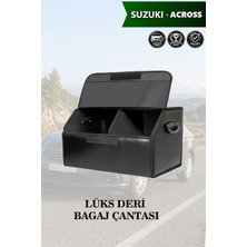 Automod Suzuki Across Uyumlu Lüks Kapaklı Deri Battal Boy Siyah Çanta Premium