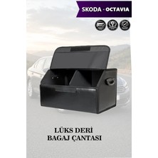 Automod Skoda Octavia Uyumlu Kapaklı Deri Lüks Battal Boy Siyah Çanta Premium