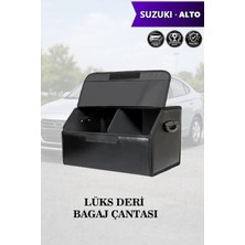 Automod Suzuki Alto Uyumlu Deri Lüks Battal Boy Kapaklı Siyah Çanta Premium