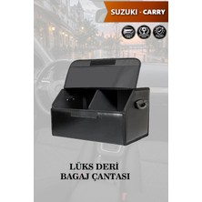 Automod Suzuki Carry Uyumlu Kapaklı Lüks Battal Boy Deri Siyah Çanta Premium