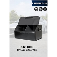 Automod Renault 20 Uyumlu Deri Kapaklı Lüks Battal Boy Siyah Çanta Premium