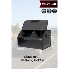 Automod Volvo 440 Uyumlu Kapaklı Battal Boy Lüks Deri Siyah Çanta Premium