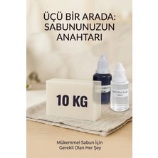Organik Hekim Kendi Sabununu Yap! 10 kg Opak Sabun Bazı + Bluesoap Esansı +Vişne Kırmızısı Boya