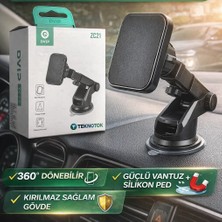 TKÇ Dvıp ZC21 Araç Telefon Tutucu – 360° Döner Güçlü Vantuzlu Telefon Standı