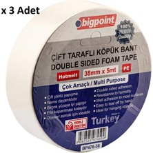 Bigpoint Çift Taraflı Köpük Bant 38MMX5M x 3 Adet