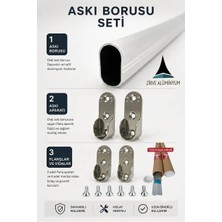 Zirve Alüminyum Oval Alüminyum 40 cm - 150 cm Dolap Içi Askı Borusu 2 Adet Flanş Vidaları