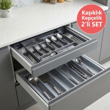 Eym Çekmece Içi Kaşıklık ve Kepçelik 2 Li Set 75 x 49 cm Gri