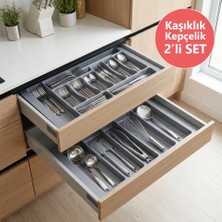 Eym Çekmece Içi Kaşıklık ve Kepçelik 2 Li Set 67 x 49 cm Gri