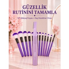 Uravas Store 12 Parça Makyaj Fırça Seti Kaş Alma ve Düzeltme Cihazı Kadın Yüz Makyajı Güzellik ve Bakım Seti