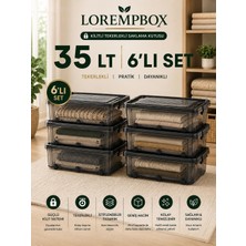 Lorempbox 35 Lt Tekerlekli Kilitli Saklama Kutusu 6’lı Set – Yatay Istiflenebilir Çok Amaçlı Düzenleme Kutusu