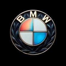 Bmw Özel Seri 3D Kabartmalı Çelenk Motifli Iridyum Amblem (Siyah & Gold)