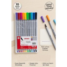 Artlantis Fineliner Kalem 10 Renk 0.4mm 1 Paket Osaka Ince Keçe Uçlu 10 Lu Renkli Yazı ve Çizim Kalemi Işaretleme Yazı Kalemi