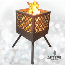Aktepe Group Ateş Çukuru Bahçe Şöminesi 60 Litre Geniş Hacimli Şömine Soba Mangal Fire Pit