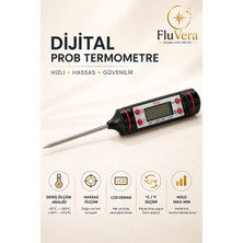 Fluvera TP101 Dijital Mutfak Termometresi -50°c +300°C Hassas Sıcaklık Ölçer, LCD Ekran