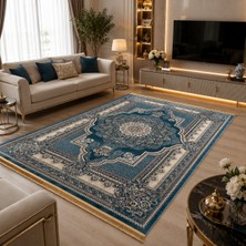 Semerkant 810_MAVI Klasik Otantik Desenli Dokuma Salon ve Oturma Odası Halısı