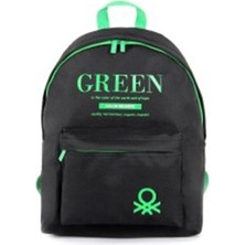 Benetton 03805 Siyah 2 Gözlü Okul Sırt Çantası