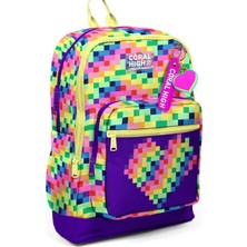 Coral High 33208 Pixel Kalp Desenli Sırt Çantası