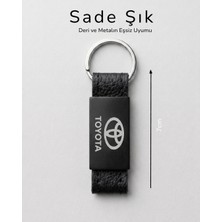 EngCar Care Toyota Deri Metal Anahtarlık Şık Sade Oto Anahtarlık