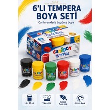 The Monarch Co 6'lı Tempera Boya 25 ml - Çocuklar Için Yıkanabilir, Güvenli ve Canlı Renkler