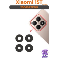Fodos Xiaomi Mi 15T Arka Kamera Camı Lensi Yapışkanlı Dış Cam 25069PTEBG Uyumlu