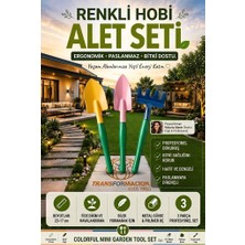 Transformacion Premium 3’lü Hobi Bahçe Seti – Renkli Metal El Küreği ve Tırmık Takımı 723604