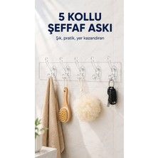 Evgereçlerim Çok Amaçlı 5'li Şeffaf Duvar Askısı