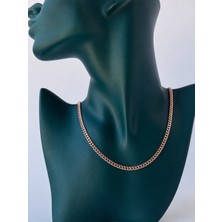 Semtim Kuyumculuk Sertifikalı 316L Çelik Premium Rose Gold Kaplama Cuban Zincir Kadın Kolye