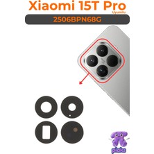 Fodos Xiaomi Mi 15T Pro Arka Kamera Camı Lensi Yapışkanlı Dış Cam 2506BPN68G Uyumlu