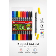 ArtMaster Çift Uçlu 10 Lu Ince ve Kalın Uçlu Keçeli Kalem 1 Paket Fixpoint P-5402 10 Renk Keçe Uçlu Kalem Renkli Işaretleme Yazı