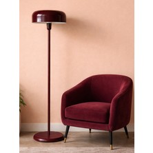 Noonlux Design & Lighting Chester Vişne Çürüğü Rengi Lambader Oturma Odası Yatak Odası Krem Tekli Koltuk Köşesi Kitap
