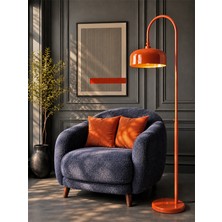 Noonlux Design & Lighting Bolton Kiremit Rengi Lambader Iç Kısmı Gold Oturma Odası Salon Yatak Odası Kitap