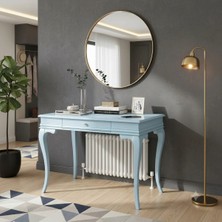 Wooding Mobilya 130 cm Masif Rustik Mavi Petek Üstü Yüksek Dresuar