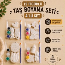 Mervin Store Taş Boyama Hobi Seti 12’Li Figür - Hediyelik, Çocuk Doğum Günü, Aktivite