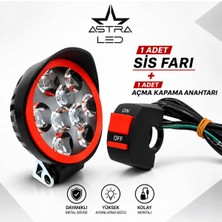 Astra Led 1 Adet Açma Kapama Anahtarlı 2 Modlu Motosiklet LED Far Takımı – Flash Modu - Beyaz Işık (12V)