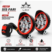 Astra Led 2 Adet Açma Kapama Anahtarlı 2 Modlu Motosiklet LED Far Takımı – Flash Modu - Beyaz Işık 12V