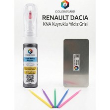 Colorguard Renault Dacia Kna Kuyruklu Yıldız Grisi Rötuş Seti - 2 Si 1 Arada Iğne ve Fırça Uçlu Şişe, Rötuş Çeliği ve 5 Adet Hassas Uygulama Rötuş Çubuğu