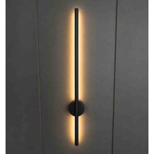Siyah Modern LED Duvar Apliği 75 cm – 3000K Sıcak Beyaz