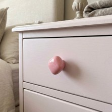 Eym Porselen Pembe Taş Düğme Tek Vidalı Mobilya Dolap Kulp